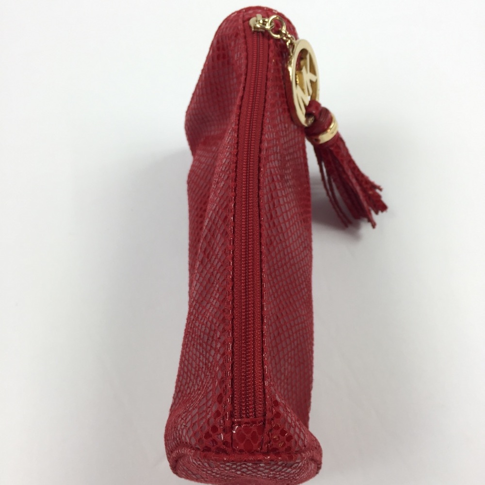 Michael Kors Red Snakeskin Print Cosmetic Bag - Picture 3 of 5
